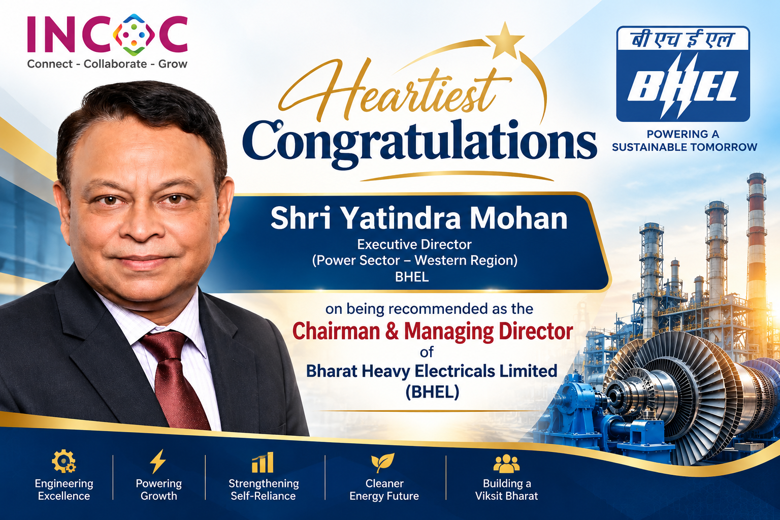 Yatindra Mohan Recommended as Next CMD of BHEL: Leadership Transition at India’s Power Engineering Giant