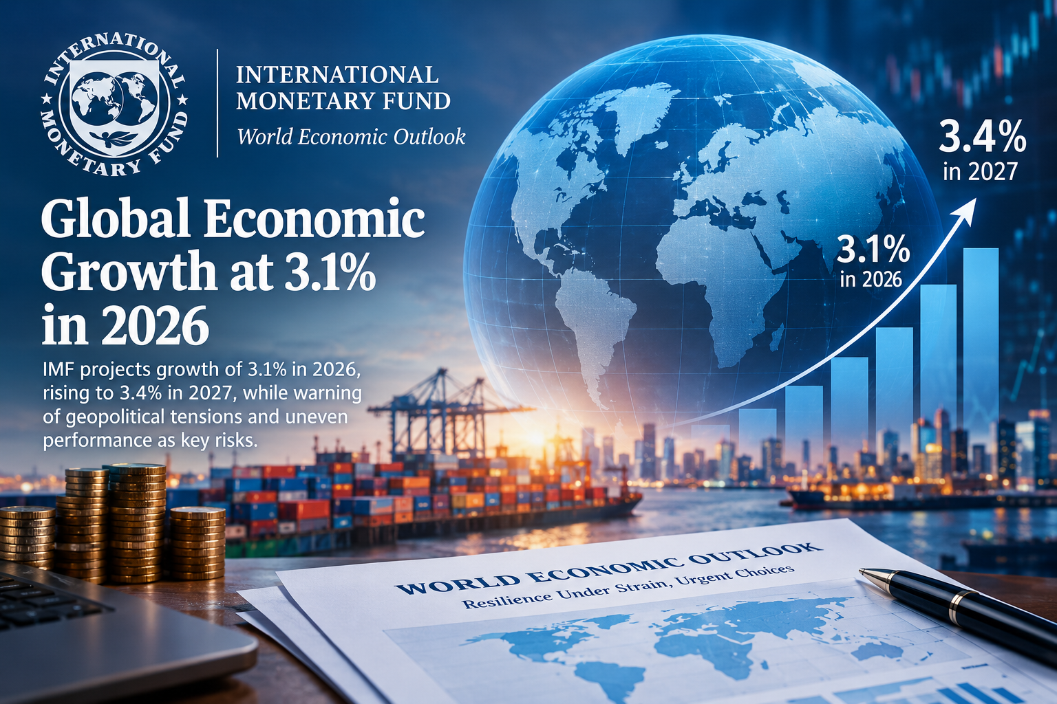 IMF Projects Global Economic Growth at 3.1% in 2026, Warns of Rising Risks