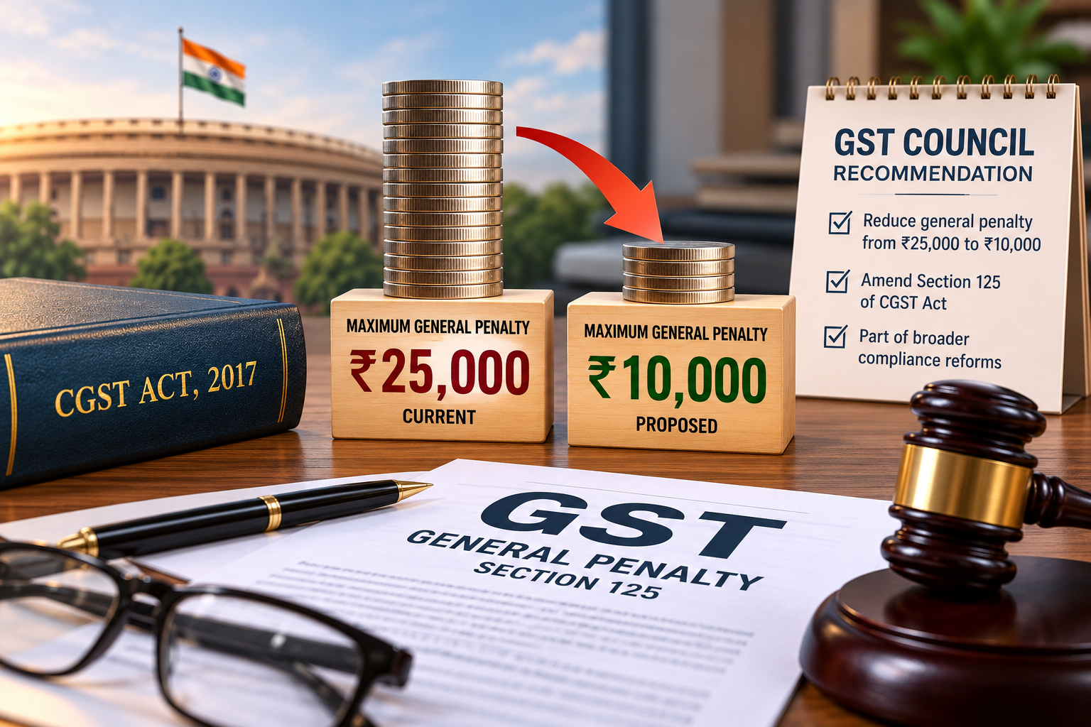 GST General Penalty May Fall from ₹25,000 to ₹10,000: What Businesses Need to Know