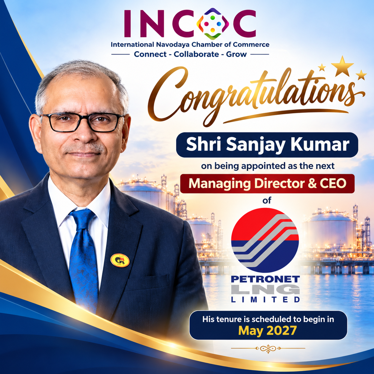 Sanjay Kumar Named Next MD & CEO of Petronet LNG: Leadership Transition Comes at a Critical Time for India’s LNG Sector
